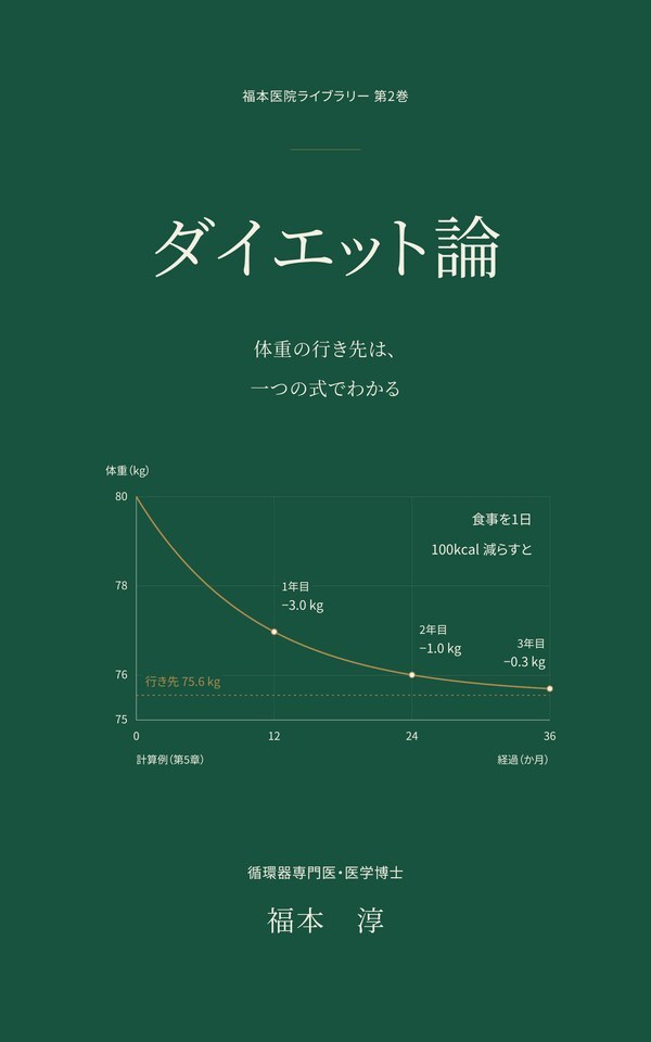 第2巻：『ダイエット論——体重の行き先は、一つの式でわかる』（福本医院ライブラリー 第2巻）の表紙