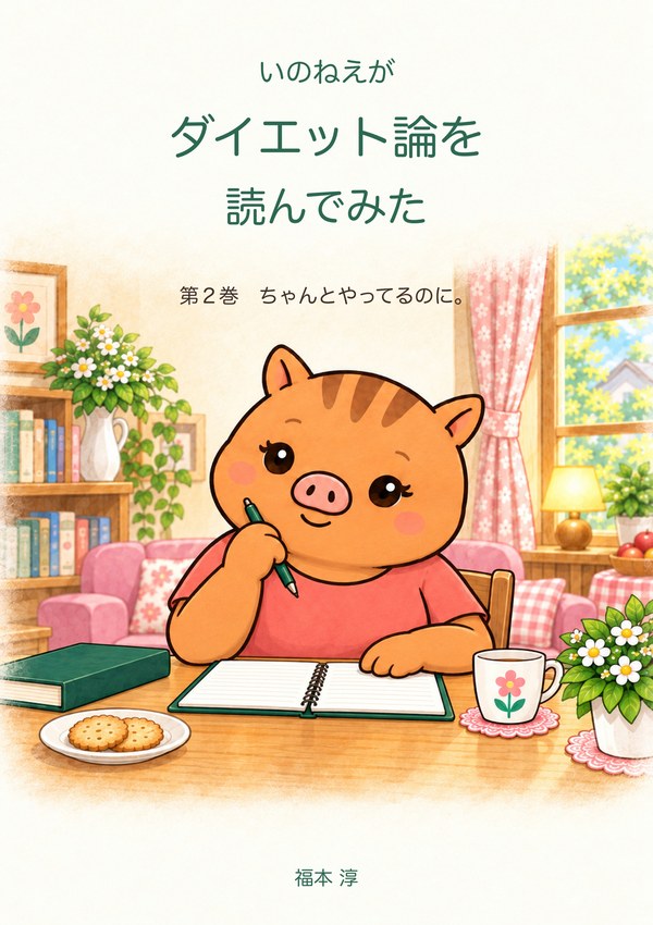 漫画『いのねえがダイエット論を読んでみた』第2巻「ちゃんとやってるのに。」の表紙