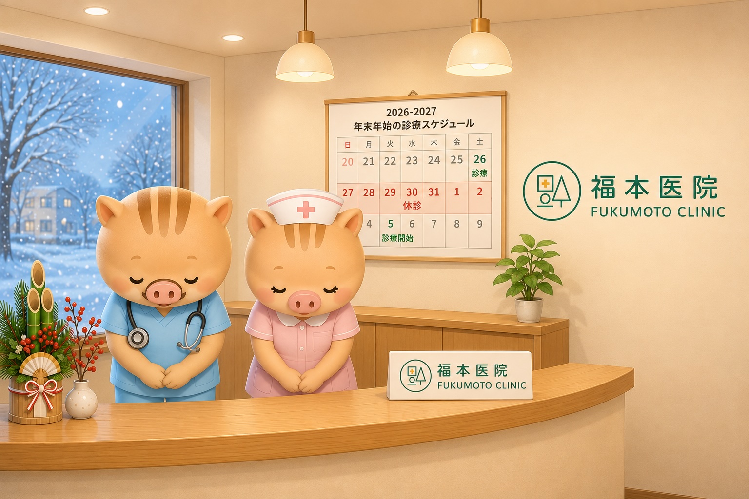 年末年始の診療スケジュール｜休診日と、急な発熱・体調不良への対応について【2026-2027年】